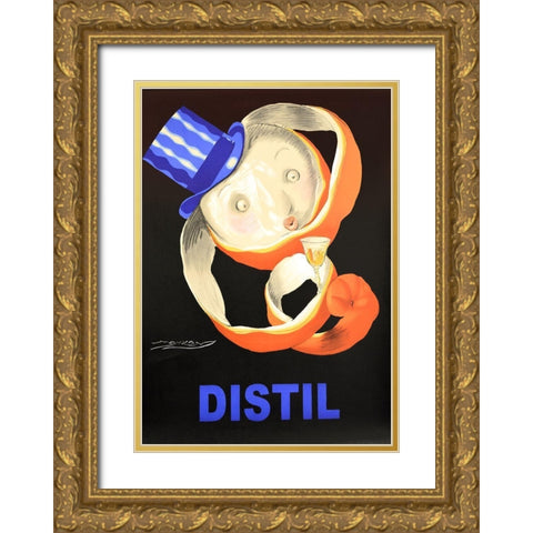 Distil Gold Ornate Wood Framed Art Print with Double Matting by Vintage Apple Collection