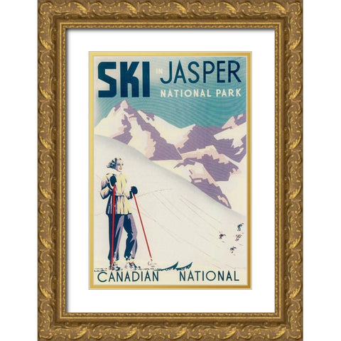 Jasper Gold Ornate Wood Framed Art Print with Double Matting by Vintage Apple Collection