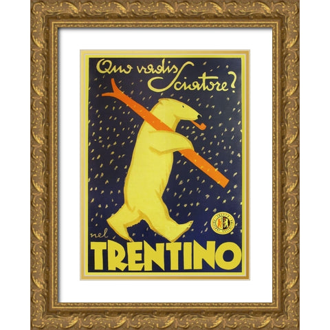 Trentino Gold Ornate Wood Framed Art Print with Double Matting by Vintage Apple Collection
