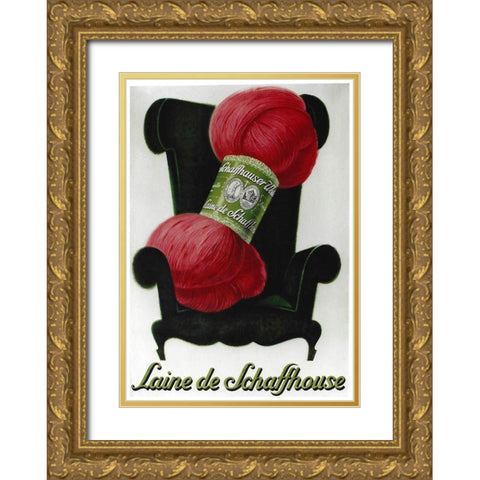 Wool Gold Ornate Wood Framed Art Print with Double Matting by Vintage Apple Collection