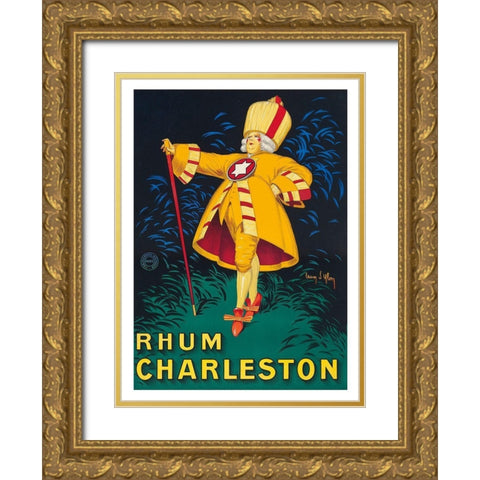 Rhum Charleston Gold Ornate Wood Framed Art Print with Double Matting by Vintage Apple Collection