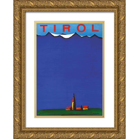 Tirol Gold Ornate Wood Framed Art Print with Double Matting by Vintage Apple Collection