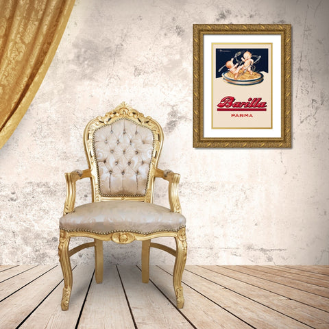 Barilla-Parma Gold Ornate Wood Framed Art Print with Double Matting by Vintage Apple Collection