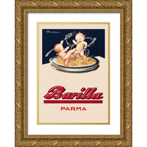 Barilla-Parma Gold Ornate Wood Framed Art Print with Double Matting by Vintage Apple Collection