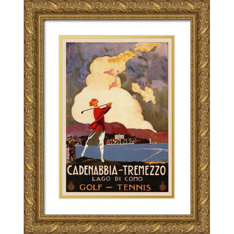 Cadenabbia Gold Ornate Wood Framed Art Print with Double Matting by Vintage Apple Collection