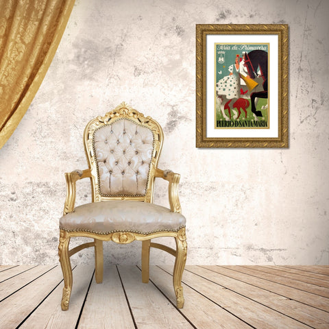 festival of spring Gold Ornate Wood Framed Art Print with Double Matting by Vintage Apple Collection