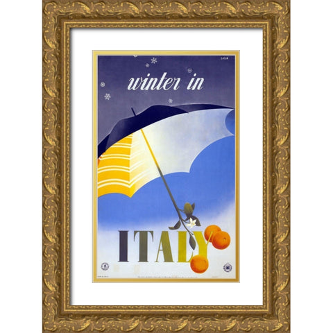 italy winter Gold Ornate Wood Framed Art Print with Double Matting by Vintage Apple Collection