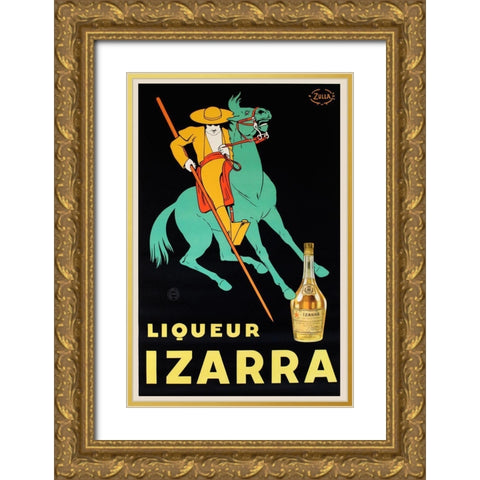 Izarra II Gold Ornate Wood Framed Art Print with Double Matting by Vintage Apple Collection