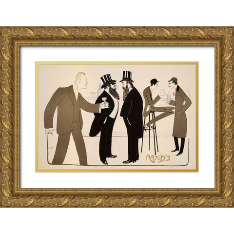Maxims 1902 Gold Ornate Wood Framed Art Print with Double Matting by Vintage Apple Collection