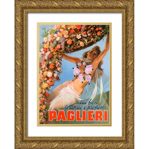 Paglieri Gold Ornate Wood Framed Art Print with Double Matting by Vintage Apple Collection