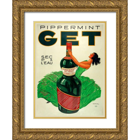 Pipperment Gold Ornate Wood Framed Art Print with Double Matting by Vintage Apple Collection