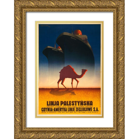 Polonya Gold Ornate Wood Framed Art Print with Double Matting by Vintage Apple Collection