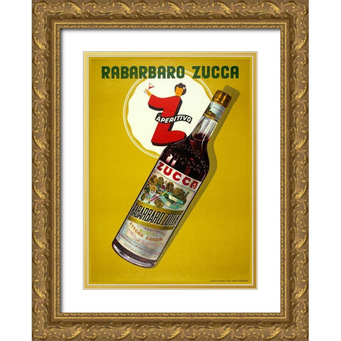 Rabarbaro Zucca Gold Ornate Wood Framed Art Print with Double Matting by Vintage Apple Collection