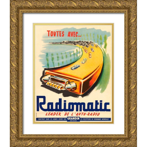 Radiomatic Gold Ornate Wood Framed Art Print with Double Matting by Vintage Apple Collection