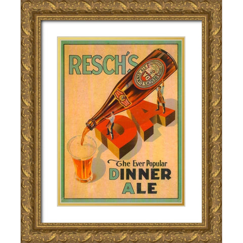 Rech Gold Ornate Wood Framed Art Print with Double Matting by Vintage Apple Collection