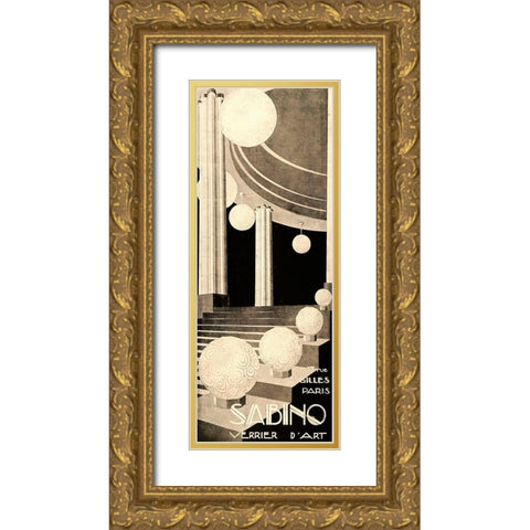 Sabino Gold Ornate Wood Framed Art Print with Double Matting by Vintage Apple Collection