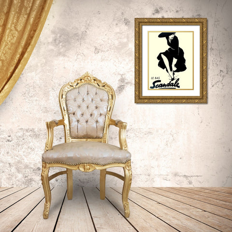 Scandale Gold Ornate Wood Framed Art Print with Double Matting by Vintage Apple Collection