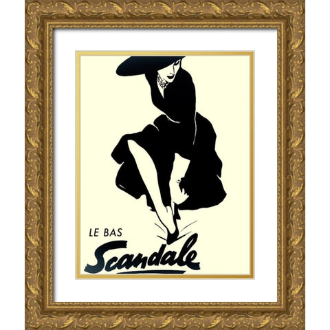 Scandale Gold Ornate Wood Framed Art Print with Double Matting by Vintage Apple Collection