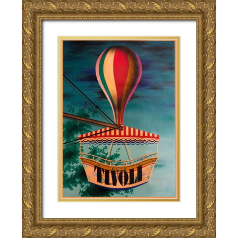 Tivoli Gold Ornate Wood Framed Art Print with Double Matting by Vintage Apple Collection