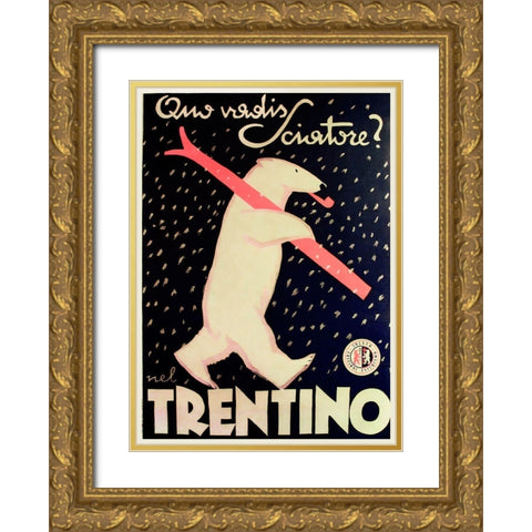 Trentino Gold Ornate Wood Framed Art Print with Double Matting by Vintage Apple Collection