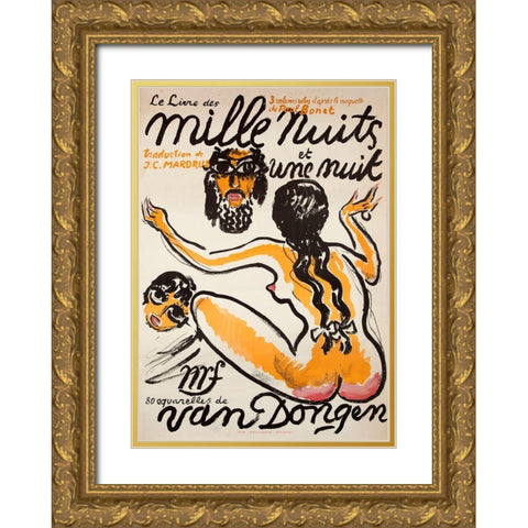 Van Dongen 1919 Gold Ornate Wood Framed Art Print with Double Matting by Vintage Apple Collection