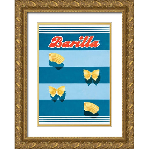 Vintage Pasta Gold Ornate Wood Framed Art Print with Double Matting by Vintage Apple Collection
