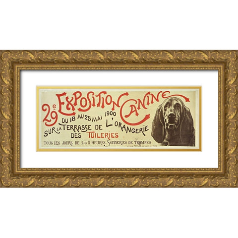 Exposition Canine Dachshund Gold Ornate Wood Framed Art Print with Double Matting by Vintage Apple Collection