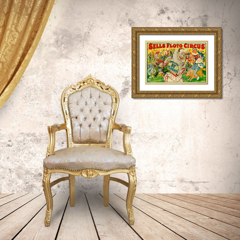 Sells Circus Gold Ornate Wood Framed Art Print with Double Matting by Vintage Apple Collection