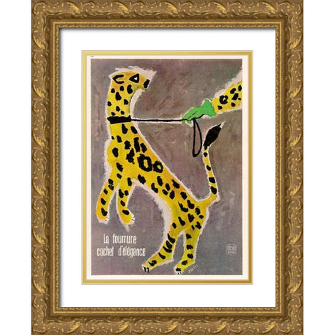 Furrier Gold Ornate Wood Framed Art Print with Double Matting by Vintage Apple Collection