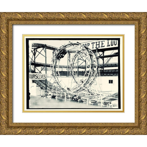 Vintage Coney Island Gold Ornate Wood Framed Art Print with Double Matting by Vintage Apple Collection