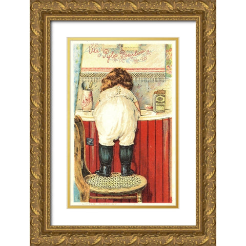 Vintage Soap Gold Ornate Wood Framed Art Print with Double Matting by Vintage Apple Collection