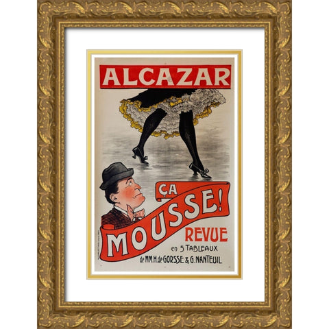 alcazar_revue Gold Ornate Wood Framed Art Print with Double Matting by Vintage Apple Collection