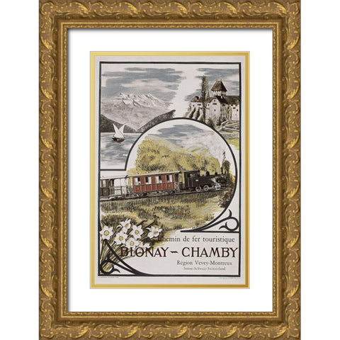 blonay_chamby Gold Ornate Wood Framed Art Print with Double Matting by Vintage Apple Collection