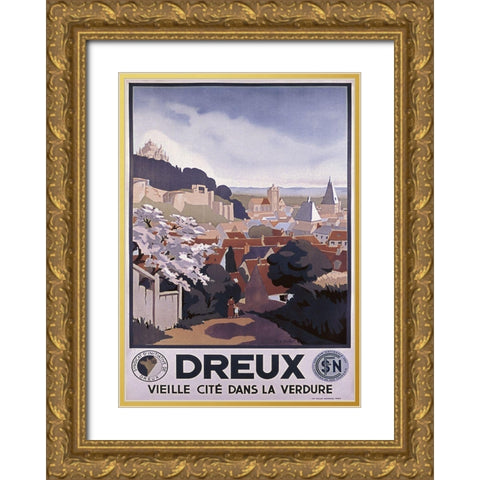 dreaux Gold Ornate Wood Framed Art Print with Double Matting by Vintage Apple Collection