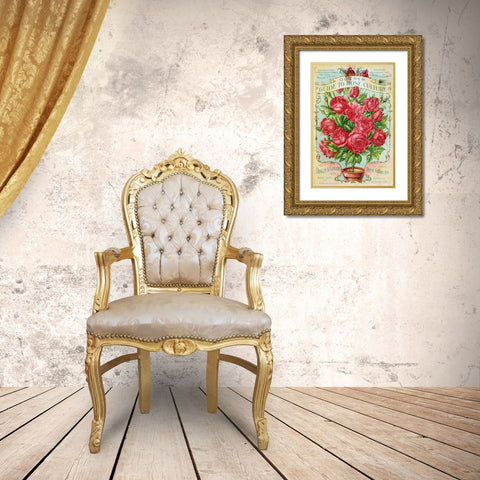 rose_culture Gold Ornate Wood Framed Art Print with Double Matting by Vintage Apple Collection