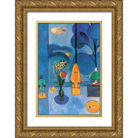 matisse_blueroom Gold Ornate Wood Framed Art Print with Double Matting by Vintage Apple Collection