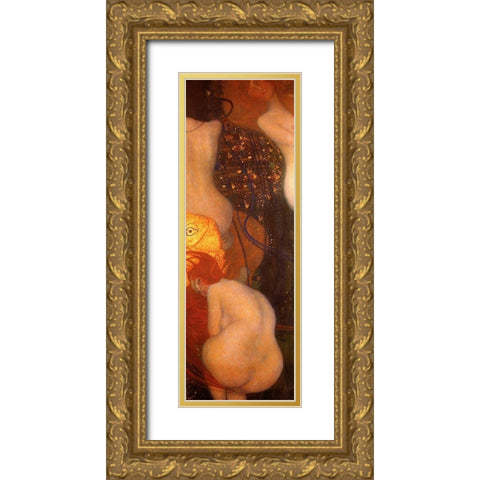 Goldfish Gold Ornate Wood Framed Art Print with Double Matting by Vintage Apple Collection