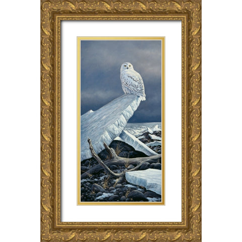 Lakeshore Ice Gold Ornate Wood Framed Art Print with Double Matting by Goebel, Wilhelm