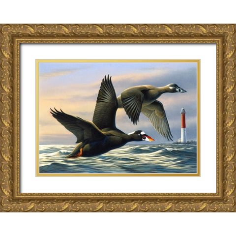 Surf Scooters Gold Ornate Wood Framed Art Print with Double Matting by Goebel, Wilhelm