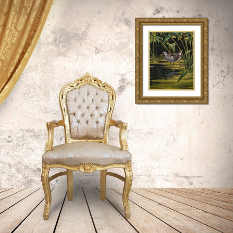 Sora Rail Gold Ornate Wood Framed Art Print with Double Matting by Goebel, Wilhelm