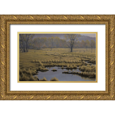 Spring Pasture - Mallard Pair Gold Ornate Wood Framed Art Print with Double Matting by Goebel, Wilhelm