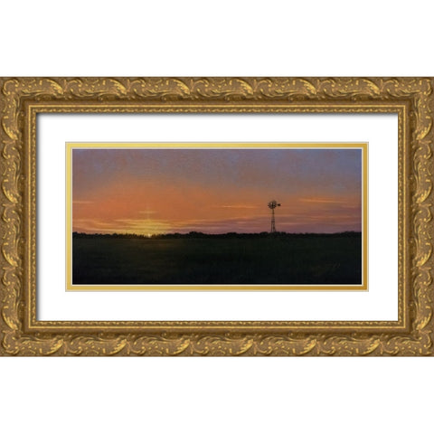 Days End Gold Ornate Wood Framed Art Print with Double Matting by Goebel, Wilhelm