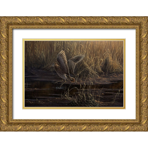 Dropping In Gold Ornate Wood Framed Art Print with Double Matting by Goebel, Wilhelm