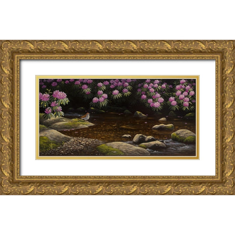 Spring Run Gold Ornate Wood Framed Art Print with Double Matting by Goebel, Wilhelm