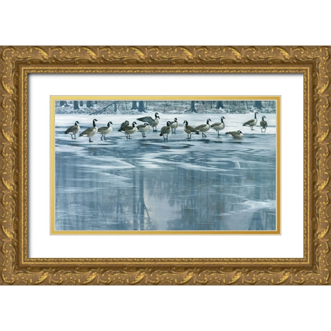 Midwinter Thaw Gold Ornate Wood Framed Art Print with Double Matting by Goebel, Wilhelm
