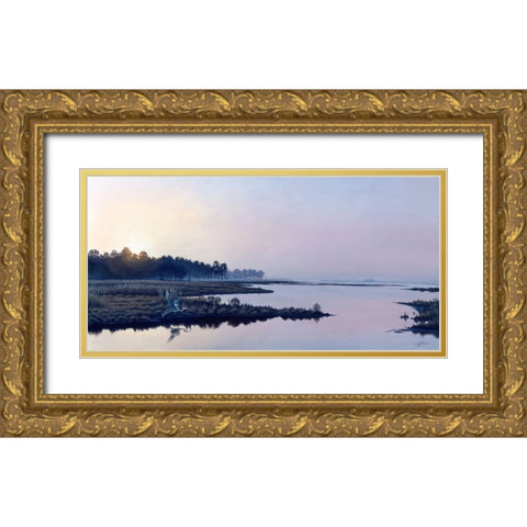 Blackwater Sunrise Gold Ornate Wood Framed Art Print with Double Matting by Goebel, Wilhelm