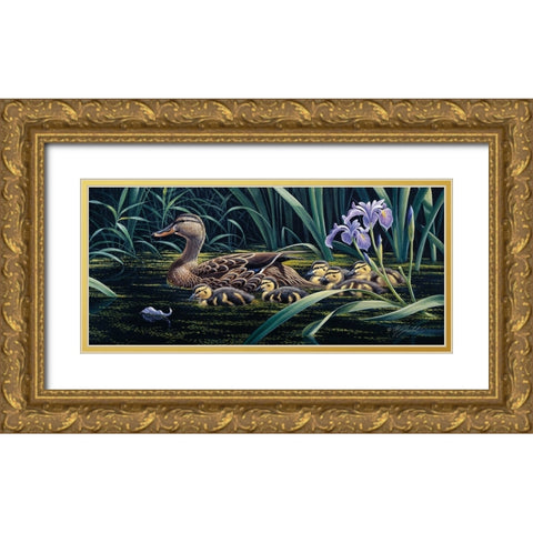 Mothers Day - Mallard Gold Ornate Wood Framed Art Print with Double Matting by Goebel, Wilhelm