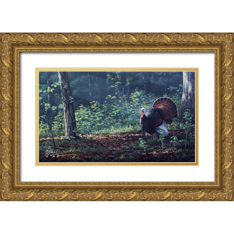 June Strut Gold Ornate Wood Framed Art Print with Double Matting by Goebel, Wilhelm