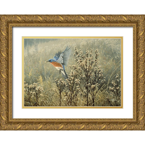 October Meadow Gold Ornate Wood Framed Art Print with Double Matting by Goebel, Wilhelm