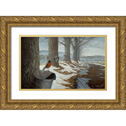 March Into Spring Gold Ornate Wood Framed Art Print with Double Matting by Goebel, Wilhelm